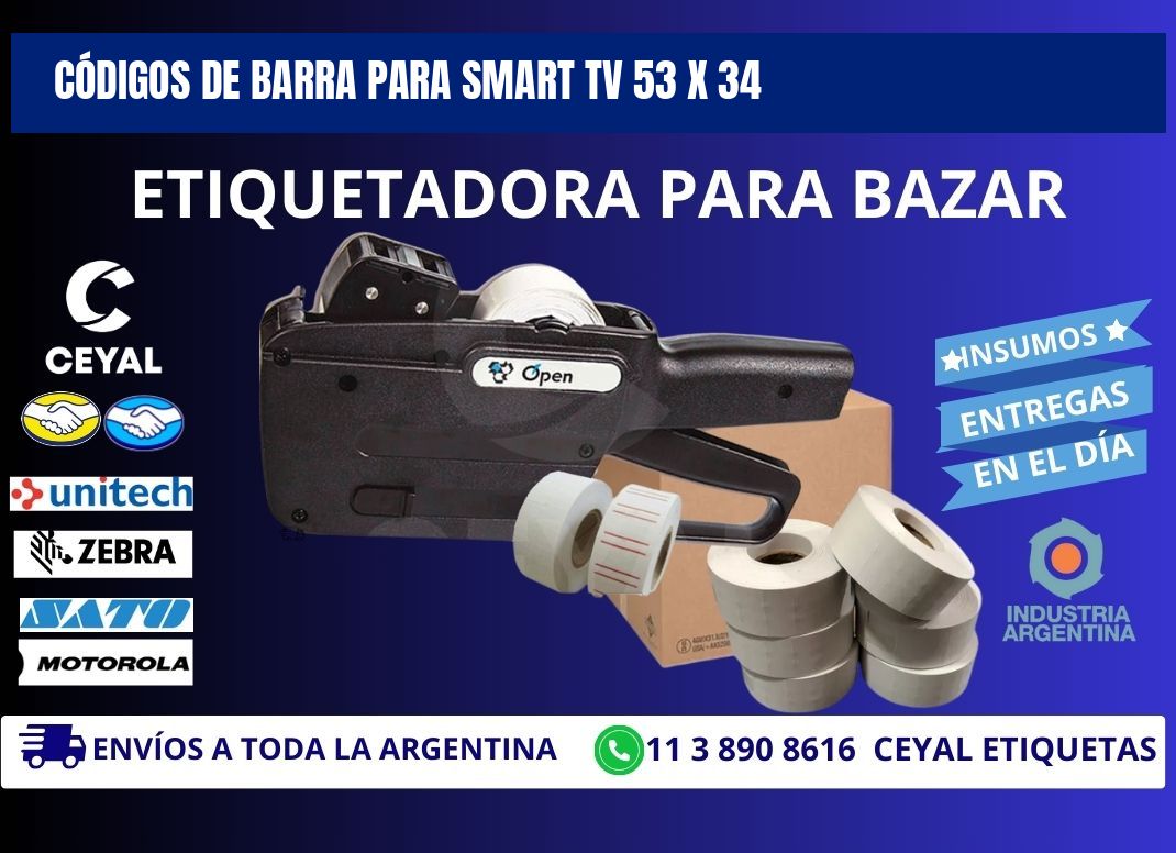 CÓDIGOS DE BARRA PARA SMART TV 53 x 34