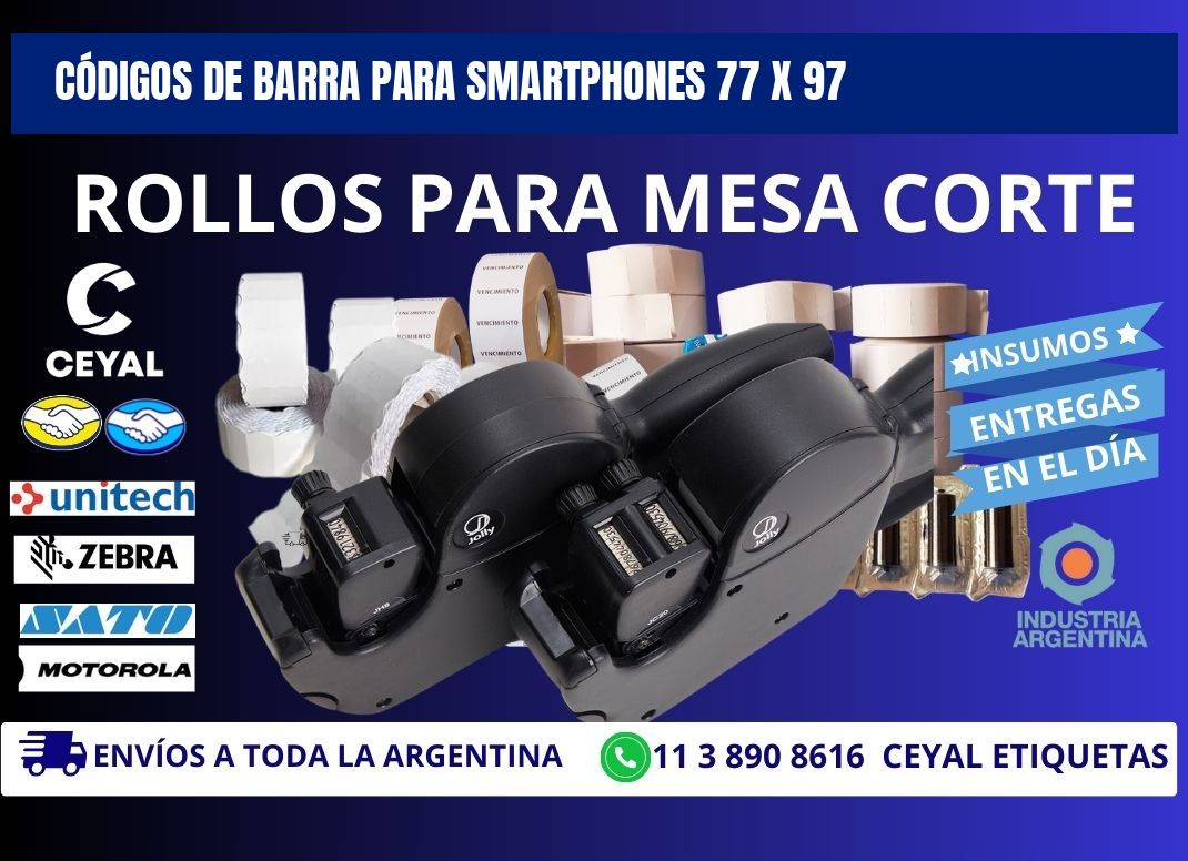 CÓDIGOS DE BARRA PARA SMARTPHONES 77 x 97