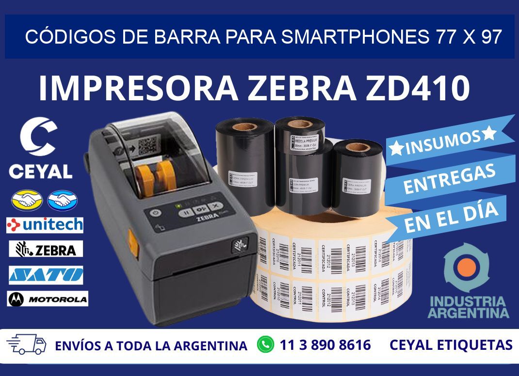 CÓDIGOS DE BARRA PARA SMARTPHONES 77 x 97