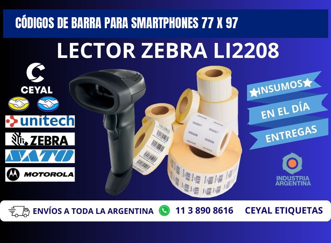 CÓDIGOS DE BARRA PARA SMARTPHONES 77 x 97