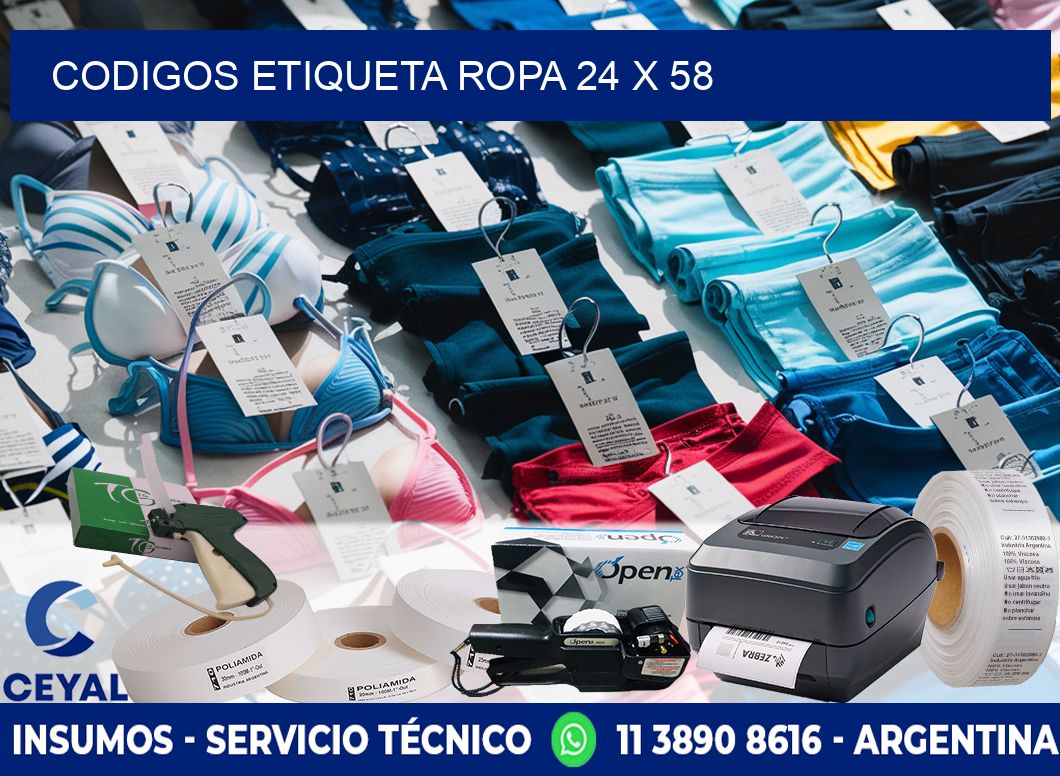 CODIGOS ETIQUETA ROPA 24 x 58