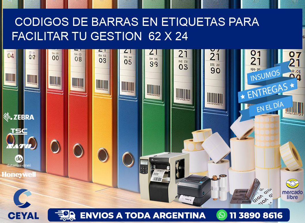 Codigos de Barras en Etiquetas para Facilitar tu Gestion  62 x 24