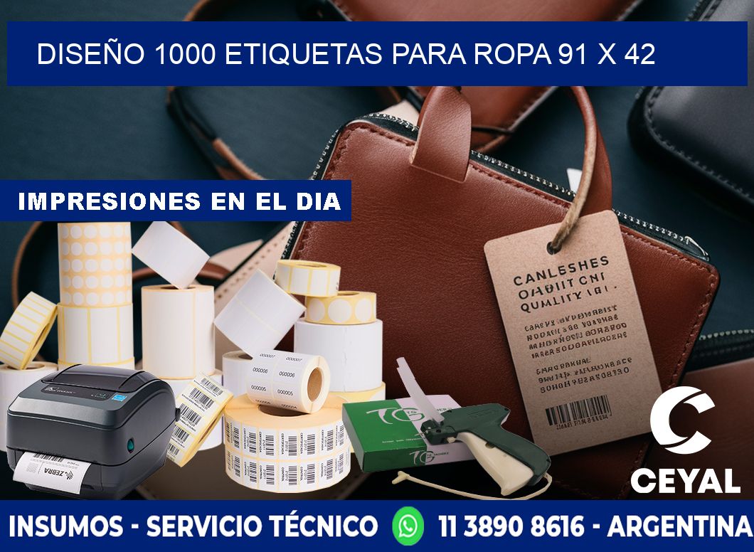 DISEÑO 1000 ETIQUETAS PARA ROPA 91 x 42