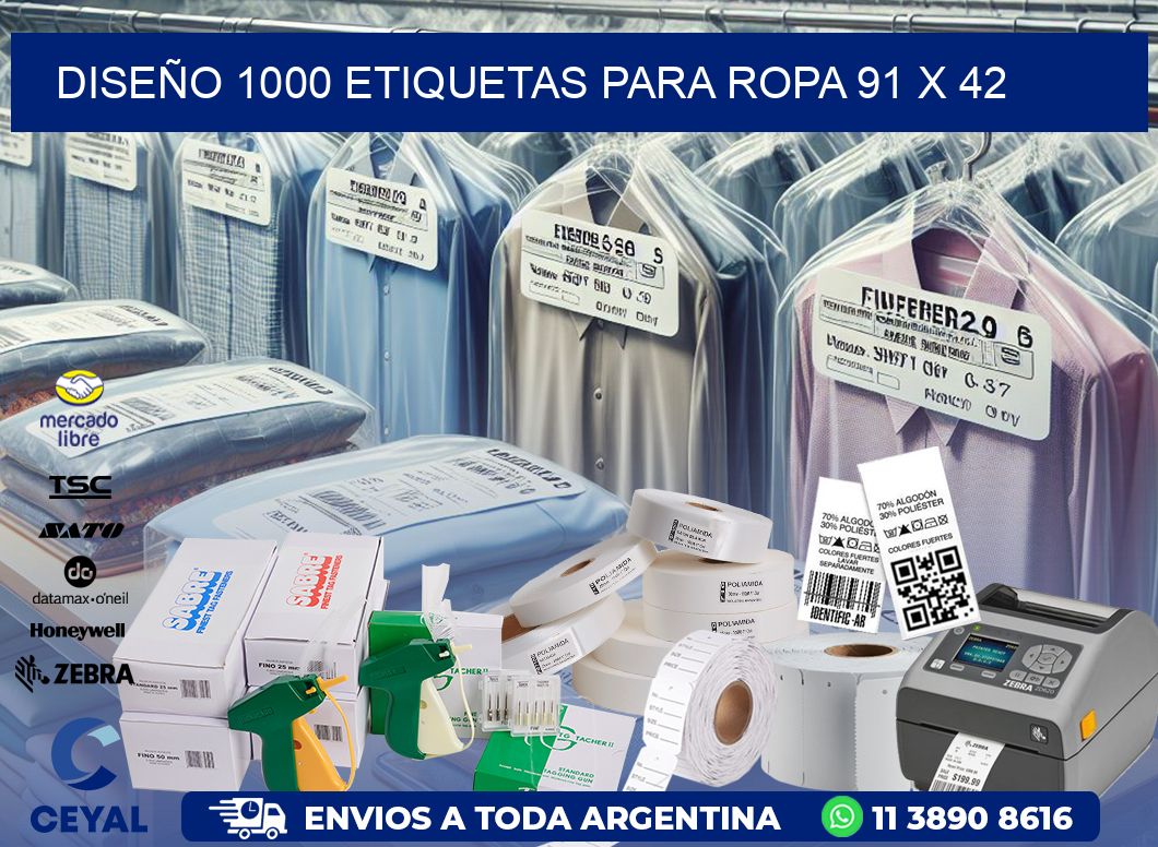 DISEÑO 1000 ETIQUETAS PARA ROPA 91 x 42