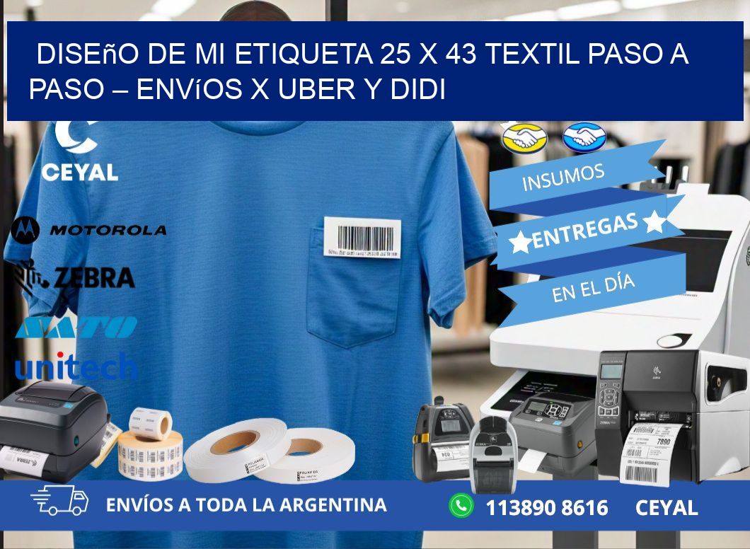 Diseño de mi Etiqueta 25 x 43 textil paso a paso – Envíos x Uber y DiDi