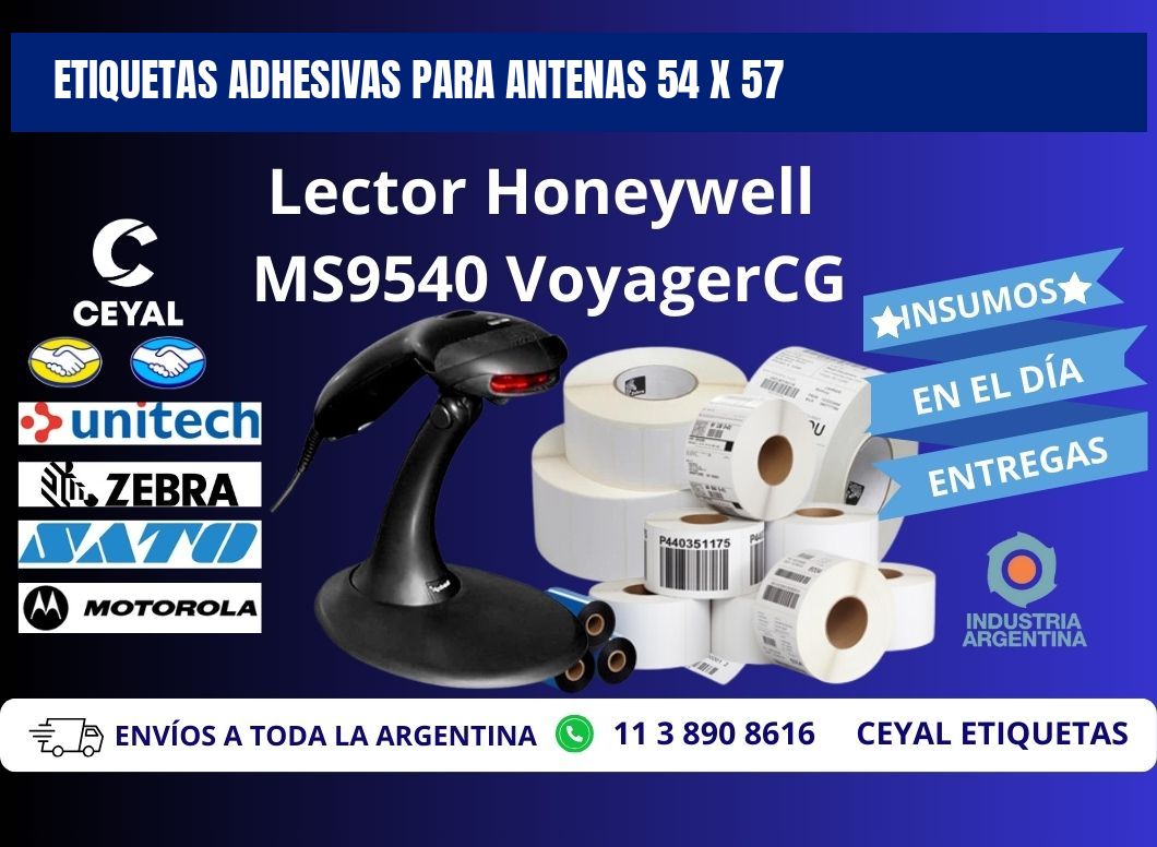 ETIQUETAS ADHESIVAS PARA ANTENAS 54 x 57
