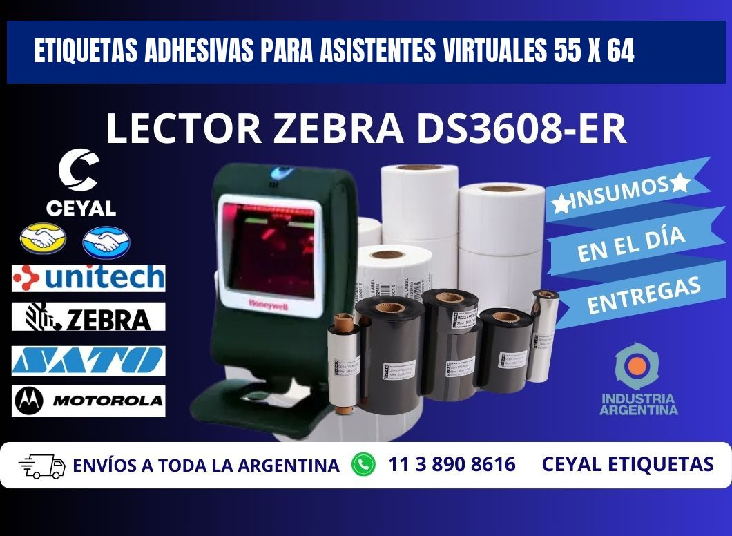 ETIQUETAS ADHESIVAS PARA ASISTENTES VIRTUALES 55 x 64