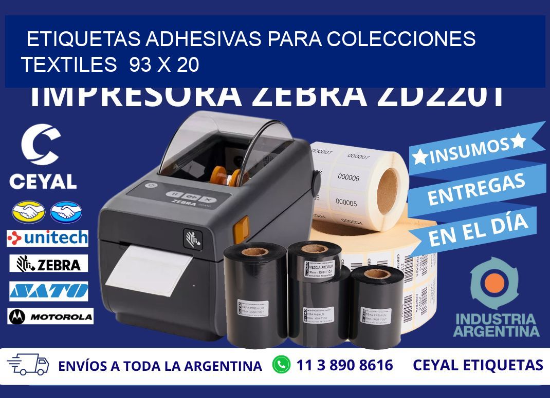 ETIQUETAS ADHESIVAS PARA COLECCIONES TEXTILES  93 x 20