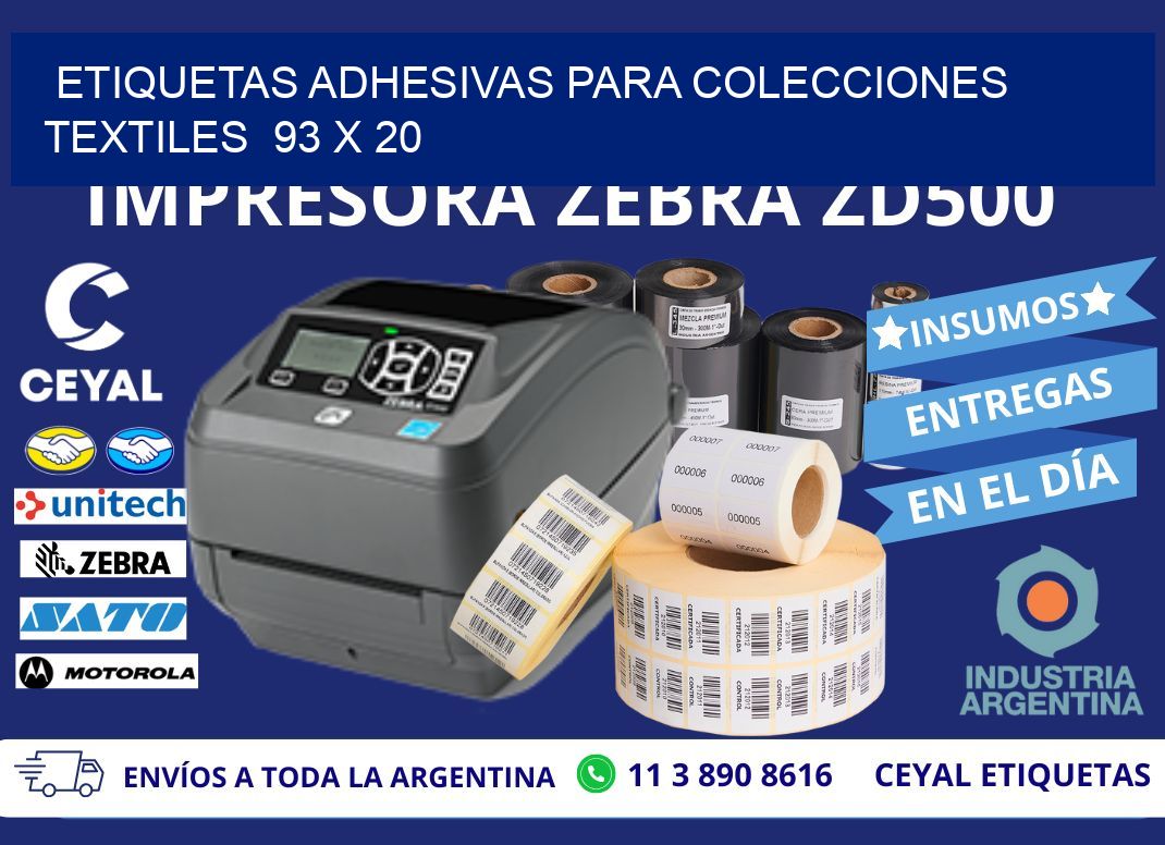 ETIQUETAS ADHESIVAS PARA COLECCIONES TEXTILES  93 x 20