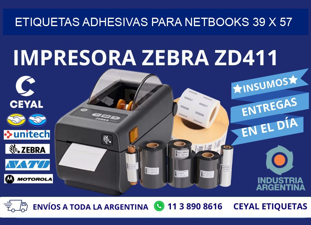 ETIQUETAS ADHESIVAS PARA NETBOOKS 39 x 57