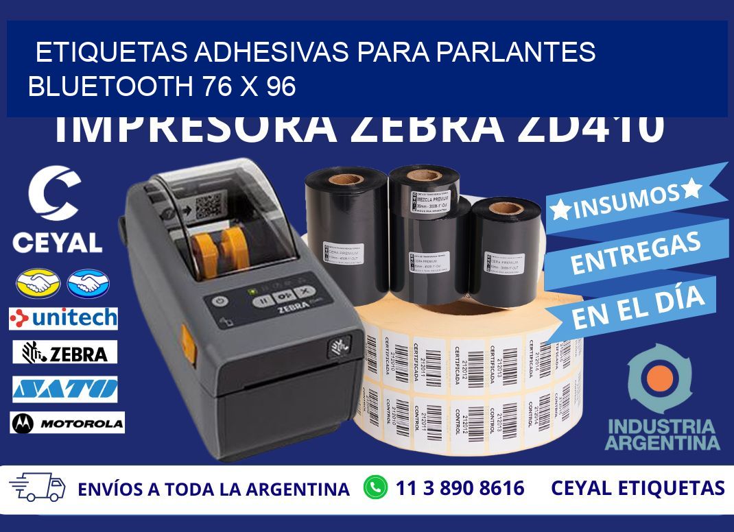 ETIQUETAS ADHESIVAS PARA PARLANTES BLUETOOTH 76 x 96