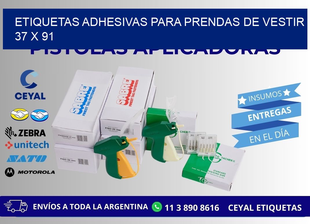 ETIQUETAS ADHESIVAS PARA PRENDAS DE VESTIR  37 x 91