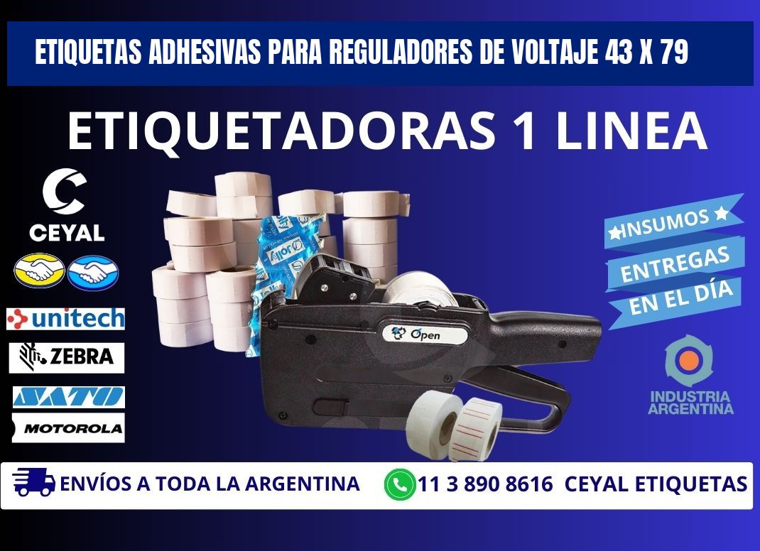ETIQUETAS ADHESIVAS PARA REGULADORES DE VOLTAJE 43 x 79