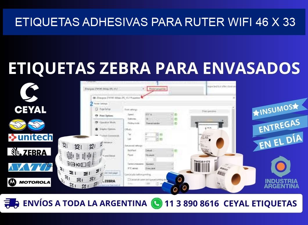 ETIQUETAS ADHESIVAS PARA RUTER WIFI 46 x 33