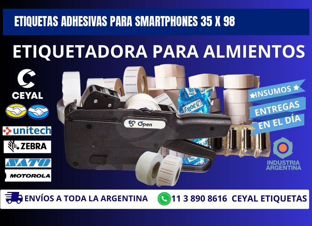 ETIQUETAS ADHESIVAS PARA SMARTPHONES 35 x 98