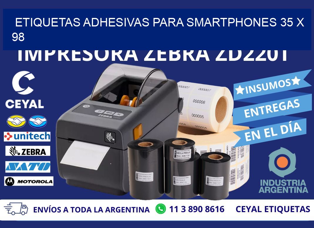 ETIQUETAS ADHESIVAS PARA SMARTPHONES 35 x 98