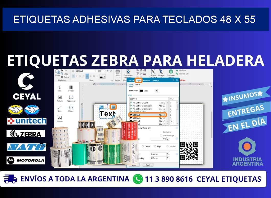 ETIQUETAS ADHESIVAS PARA TECLADOS 48 x 55