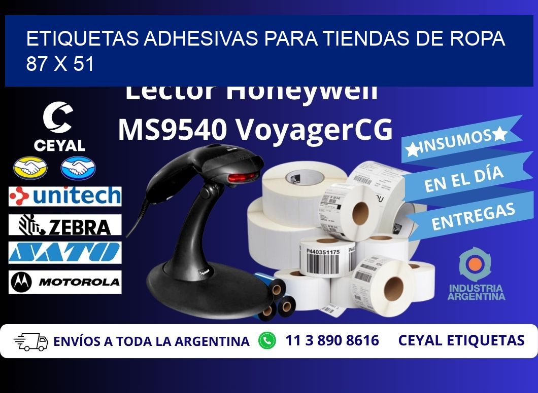 ETIQUETAS ADHESIVAS PARA TIENDAS DE ROPA  87 x 51