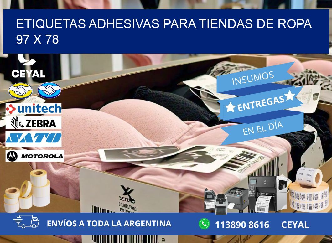 ETIQUETAS ADHESIVAS PARA TIENDAS DE ROPA 97 x 78