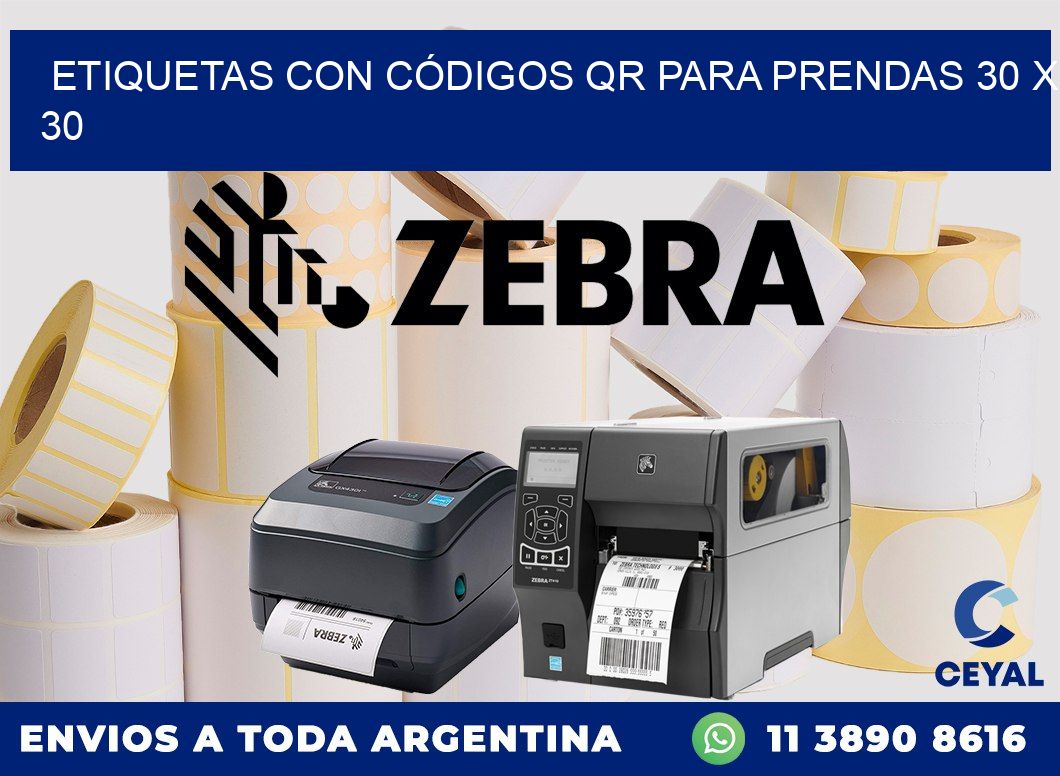 ETIQUETAS CON CÓDIGOS QR PARA PRENDAS 30 x 30