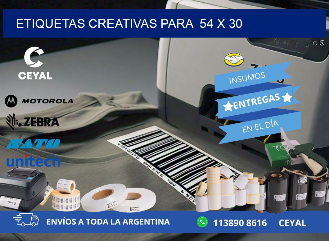 ETIQUETAS CREATIVAS PARA  54 x 30