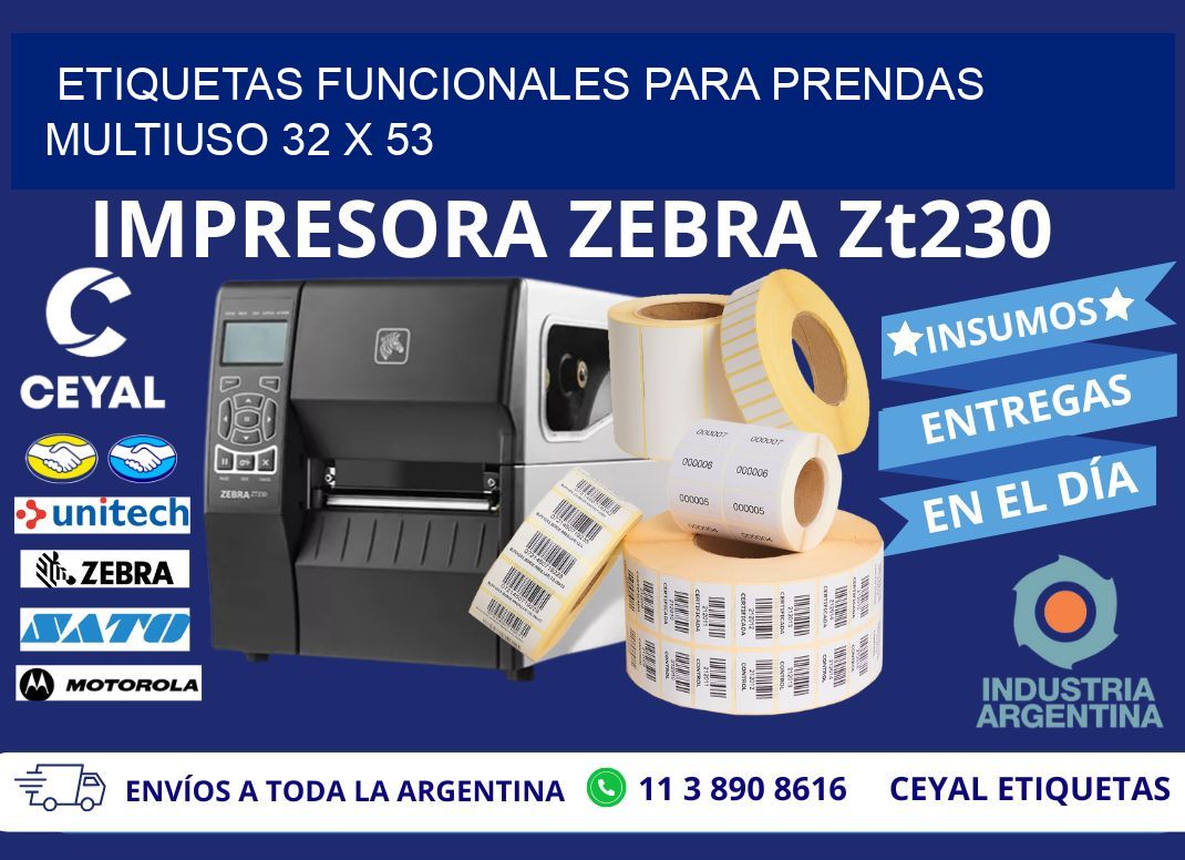 ETIQUETAS FUNCIONALES PARA PRENDAS MULTIUSO 32 x 53