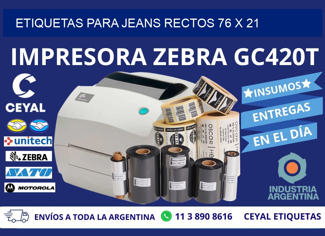 ETIQUETAS PARA JEANS RECTOS 76 x 21