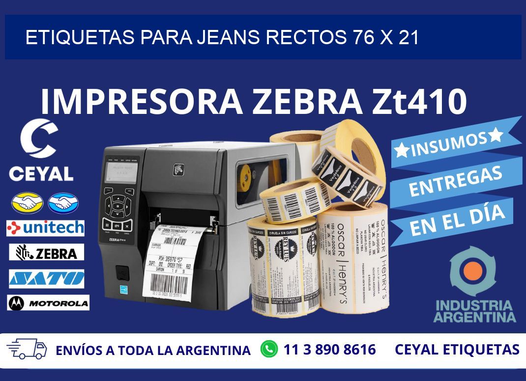 ETIQUETAS PARA JEANS RECTOS 76 x 21