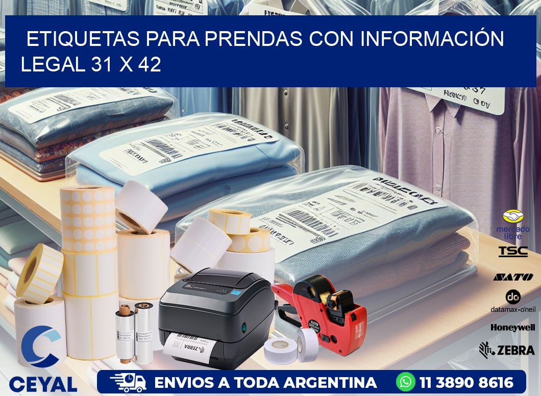 ETIQUETAS PARA PRENDAS CON INFORMACIÓN LEGAL 31 x 42