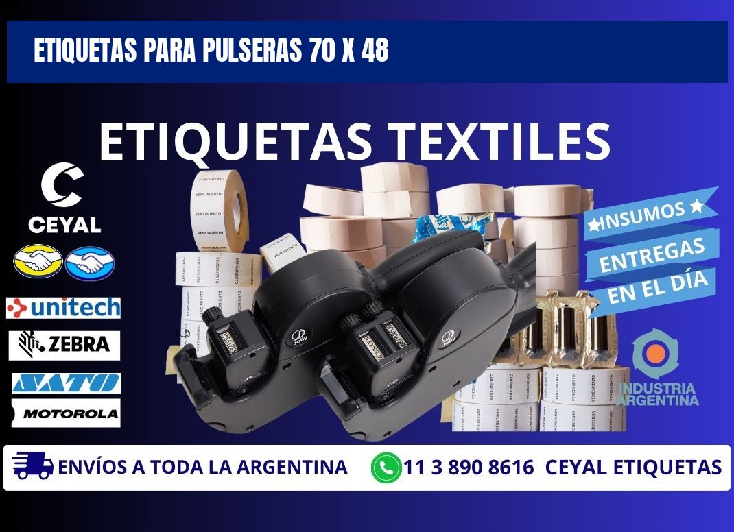 ETIQUETAS PARA PULSERAS 70 x 48