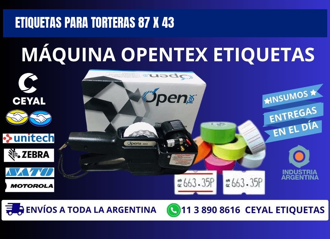 ETIQUETAS PARA TORTERAS 87 x 43