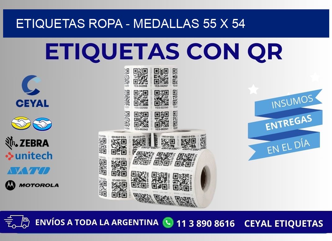 ETIQUETAS ROPA - MEDALLAS 55 x 54