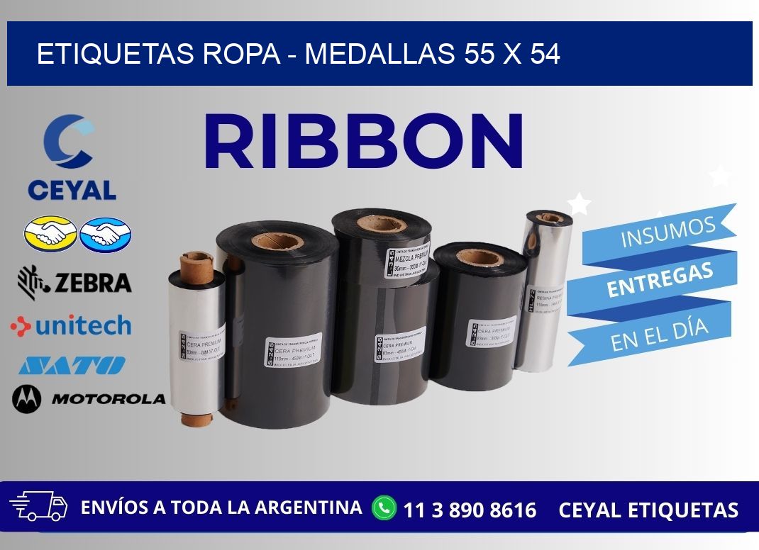 ETIQUETAS ROPA - MEDALLAS 55 x 54