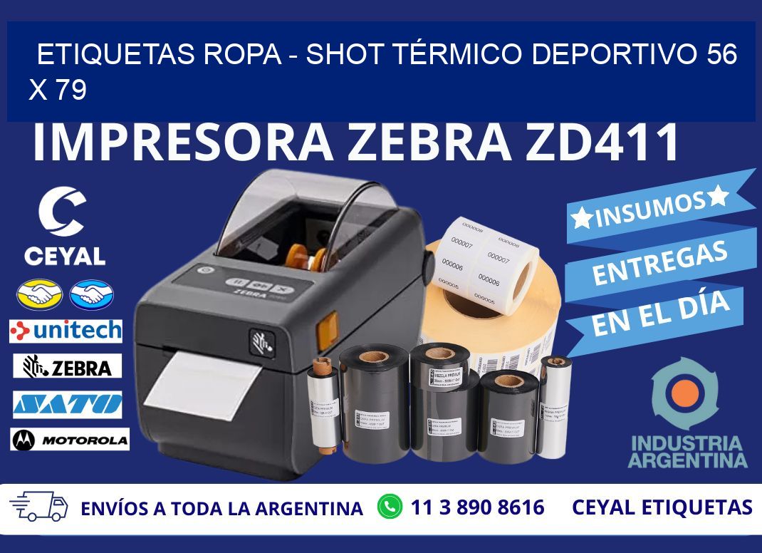 ETIQUETAS ROPA - SHOT TÉRMICO DEPORTIVO 56 x 79