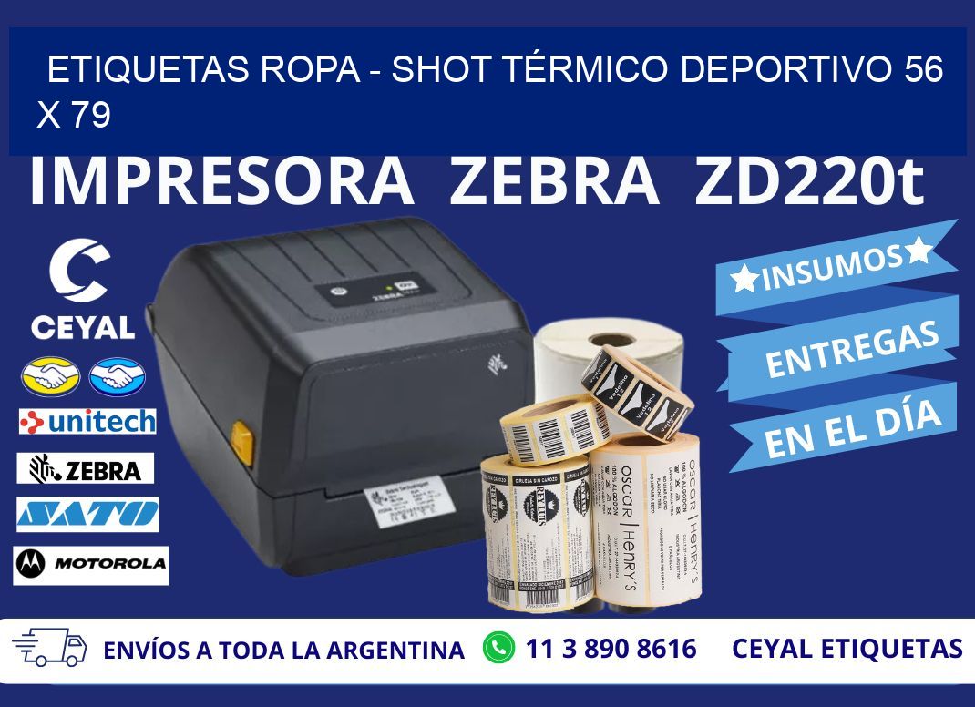 ETIQUETAS ROPA - SHOT TÉRMICO DEPORTIVO 56 x 79