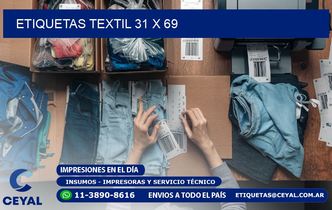 ETIQUETAS TEXTIL 31 x 69