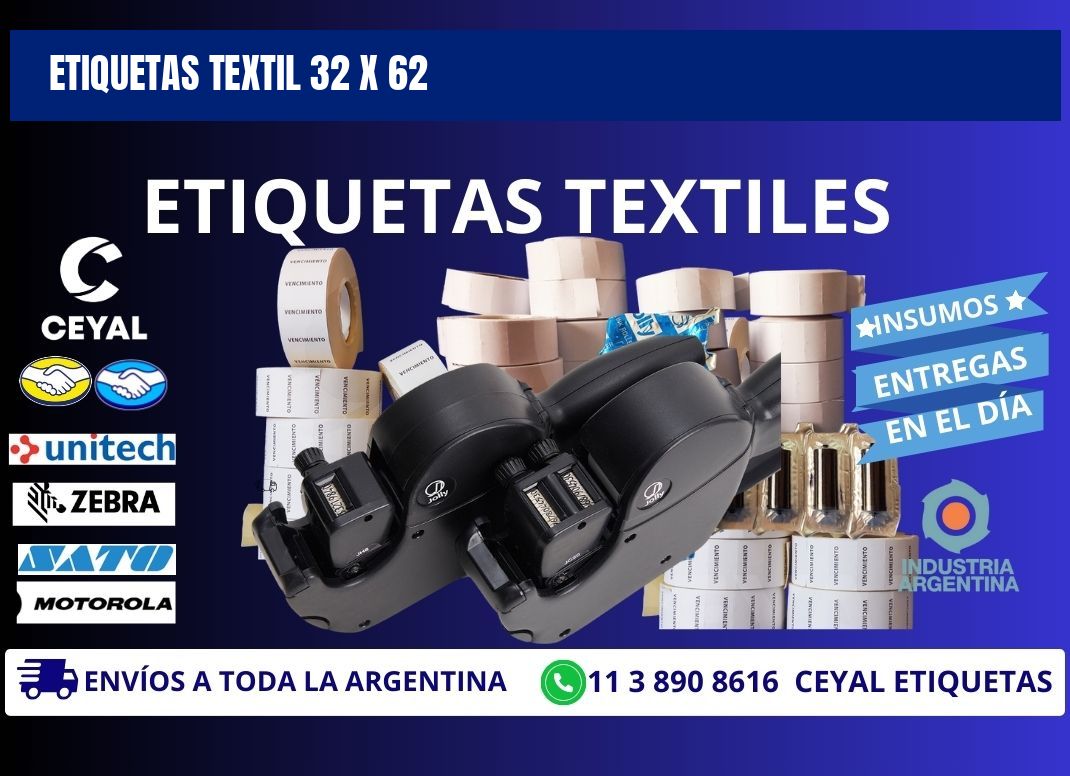 ETIQUETAS TEXTIL 32 x 62