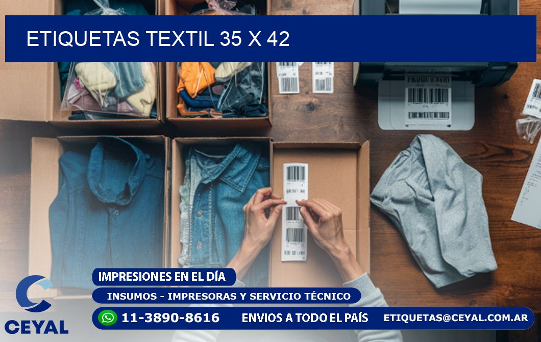 ETIQUETAS TEXTIL 35 x 42