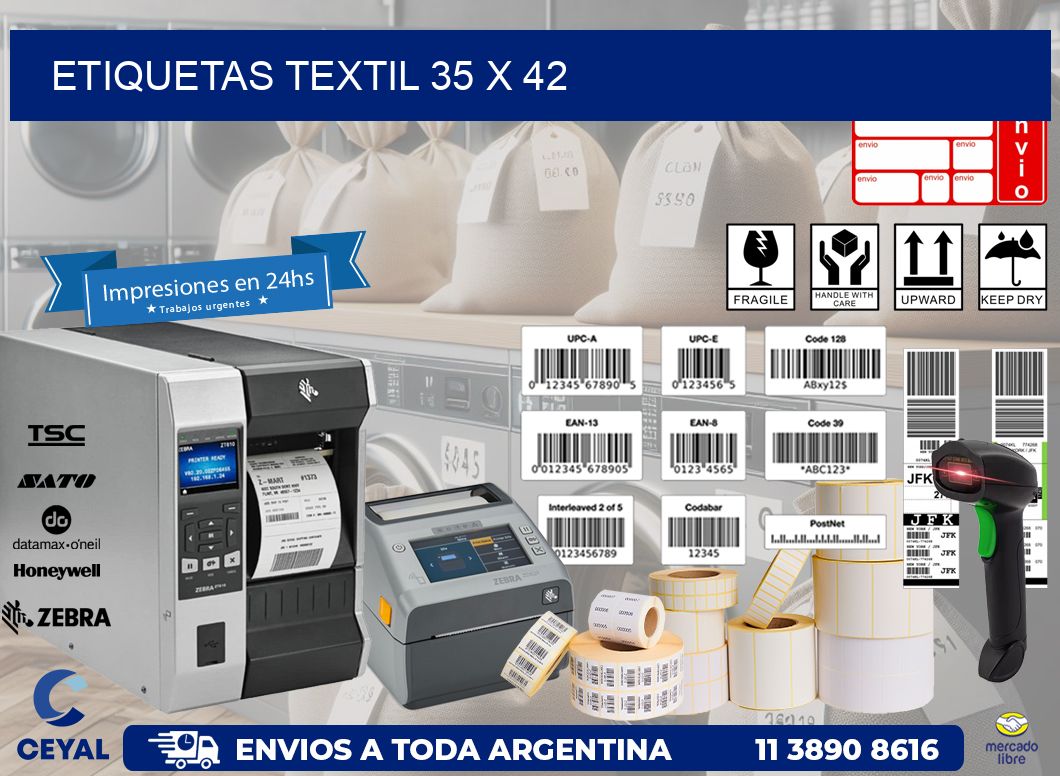 ETIQUETAS TEXTIL 35 x 42