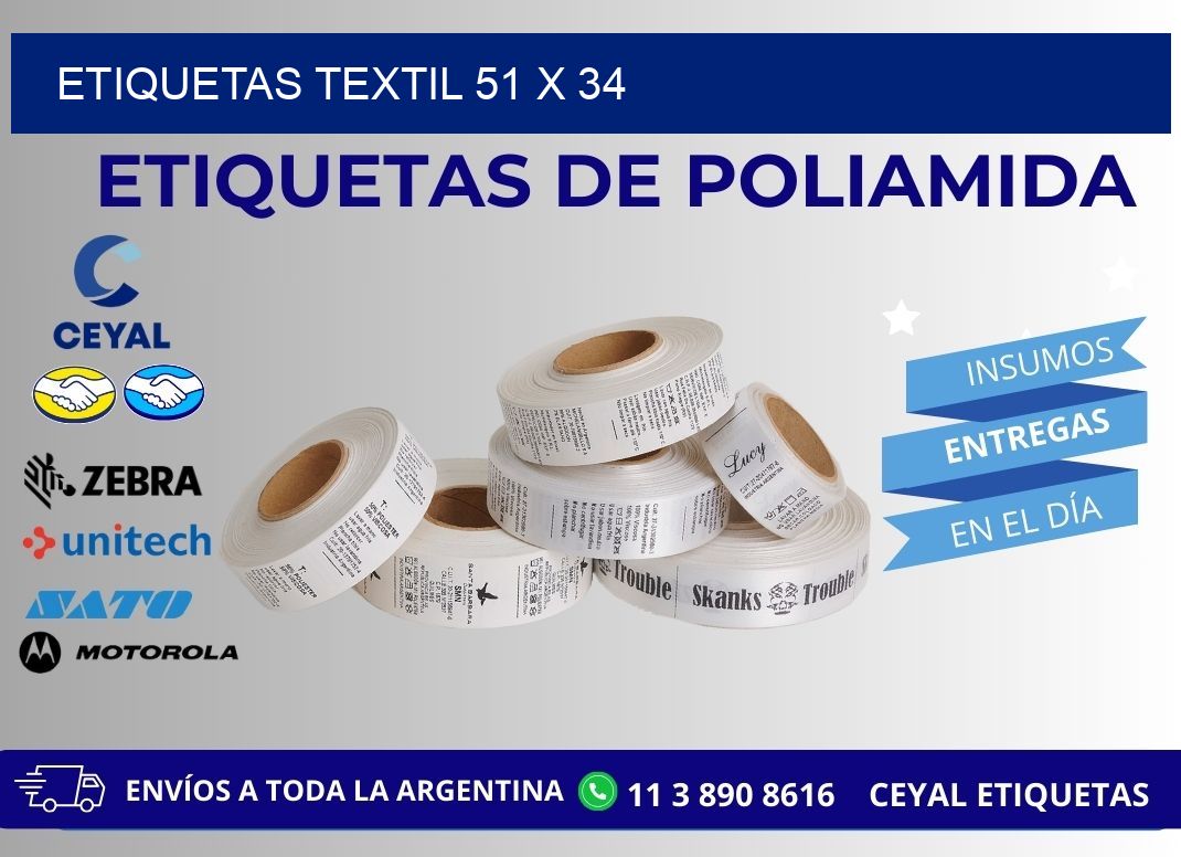 ETIQUETAS TEXTIL 51 x 34