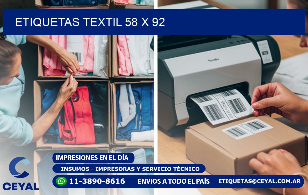 ETIQUETAS TEXTIL 58 x 92