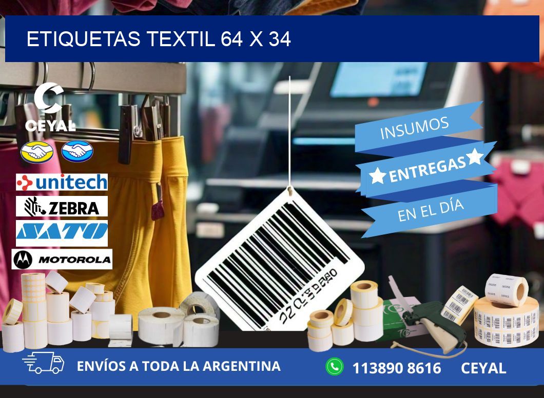 ETIQUETAS TEXTIL 64 x 34