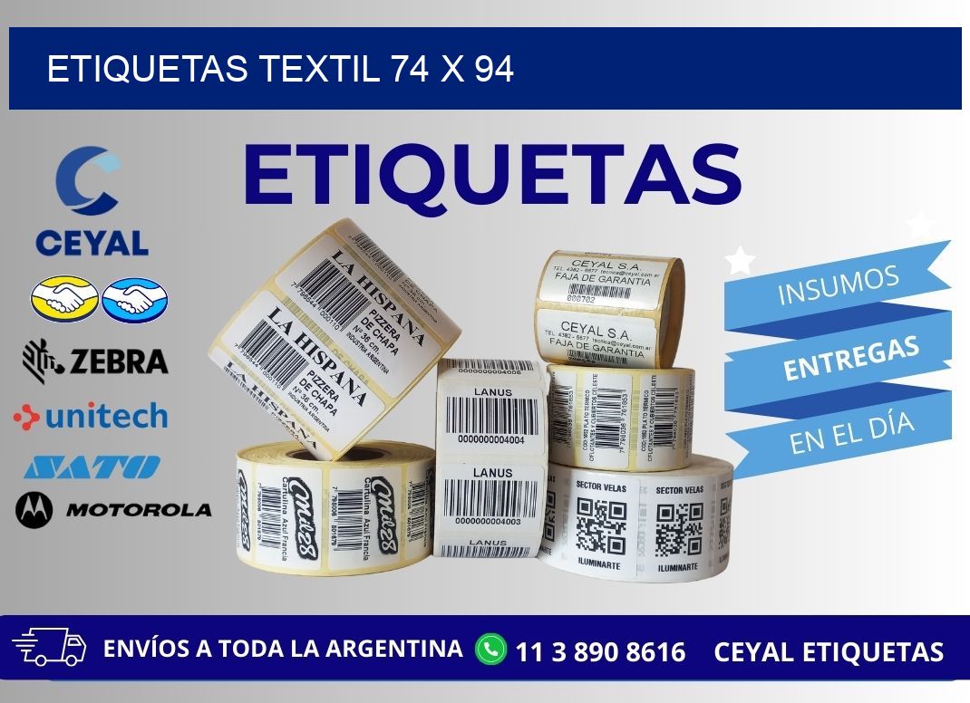 ETIQUETAS TEXTIL 74 x 94