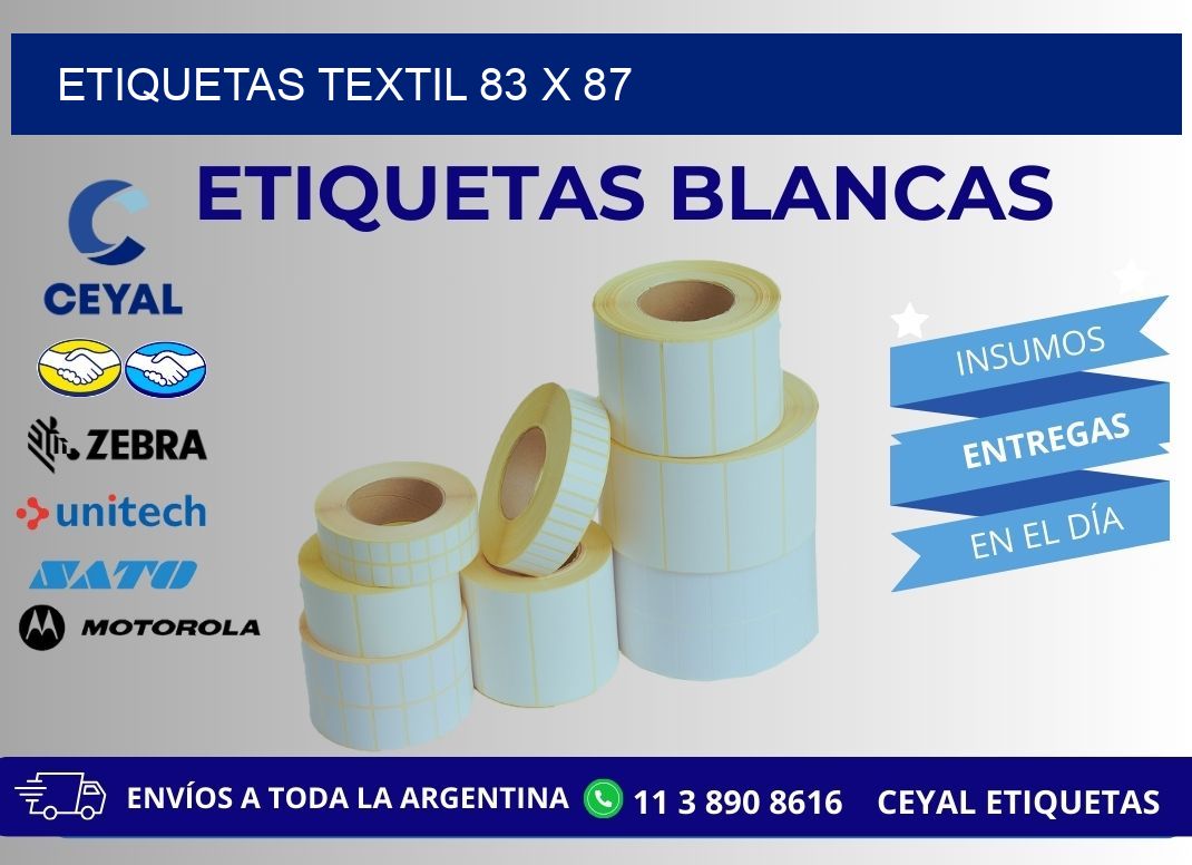 ETIQUETAS TEXTIL 83 x 87