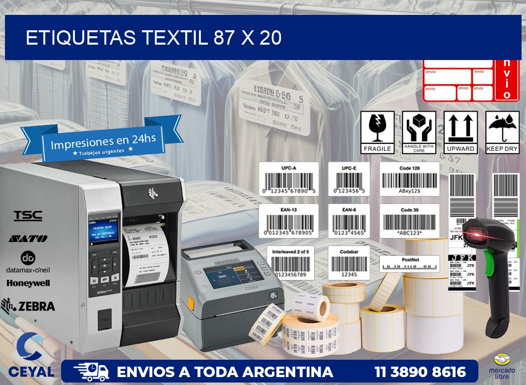 ETIQUETAS TEXTIL 87 x 20