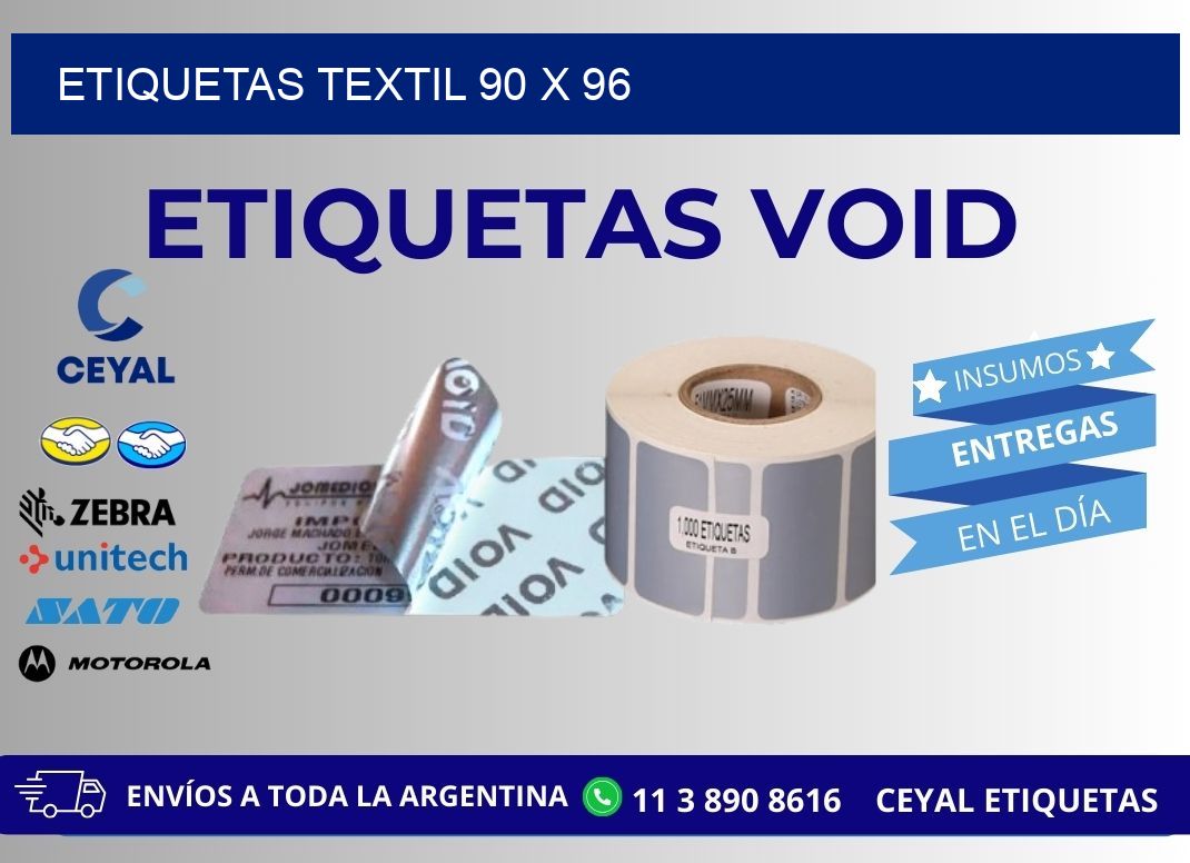 ETIQUETAS TEXTIL 90 x 96