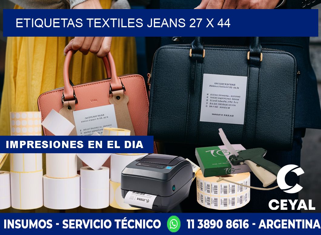 ETIQUETAS TEXTILES JEANS 27 x 44