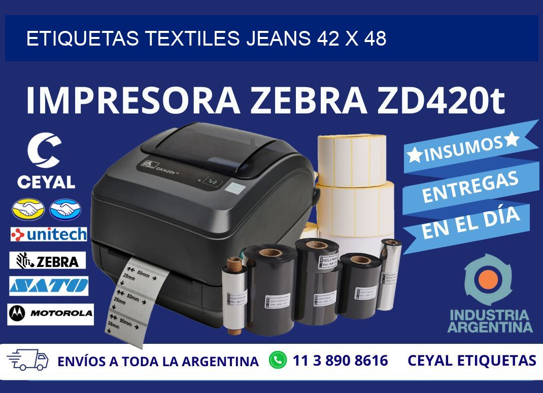 ETIQUETAS TEXTILES JEANS 42 x 48