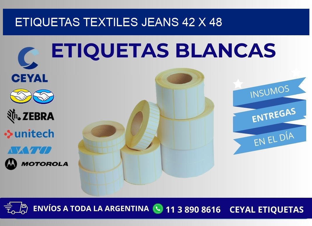 ETIQUETAS TEXTILES JEANS 42 x 48