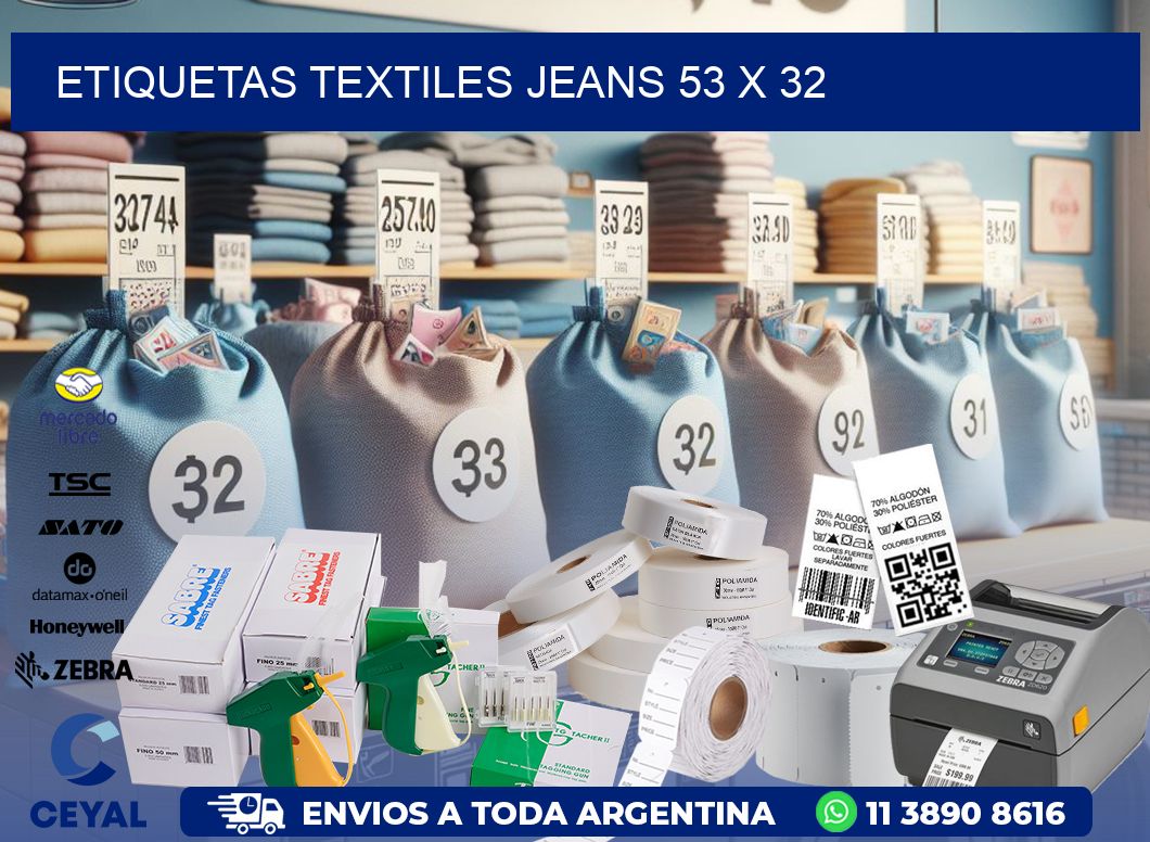 ETIQUETAS TEXTILES JEANS 53 x 32